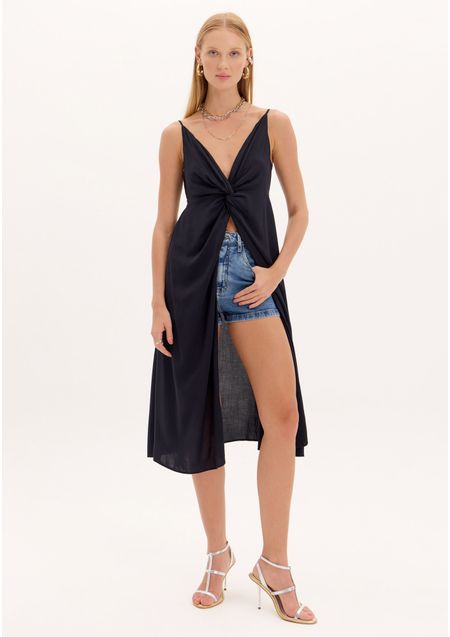 Blusa Alongada Com Torção