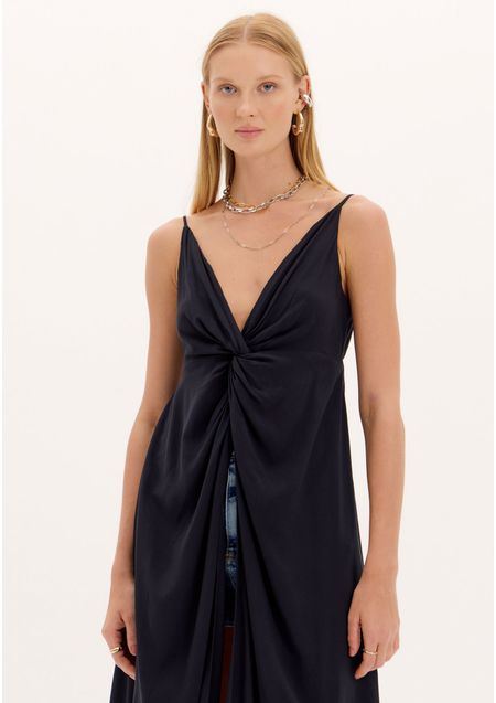 Blusa Alongada Com Torção