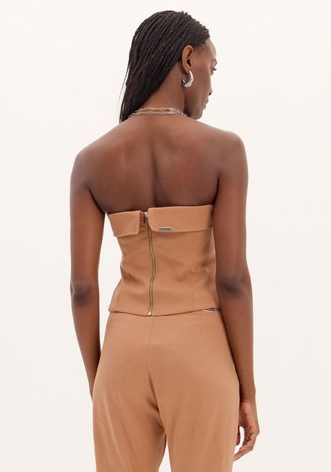 Blusa Corset Com Zíper