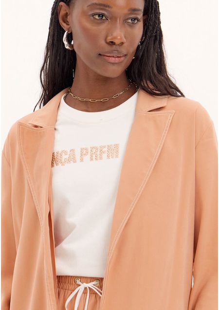 Blazer Alongado Com Faixa