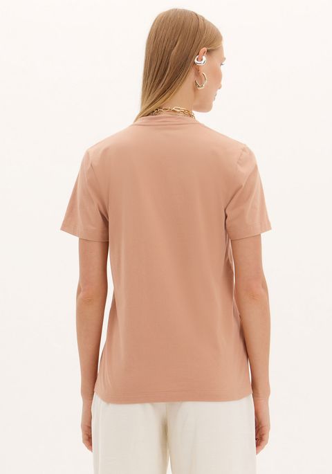 Blusa T-shirt Bordado Frontal