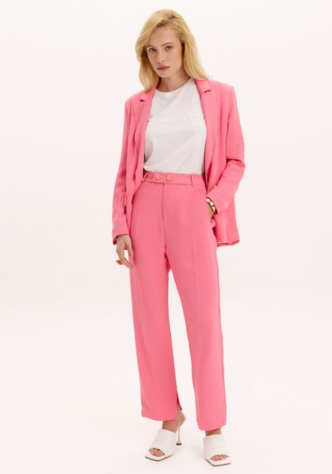 Calça Carrot Cropped Botões