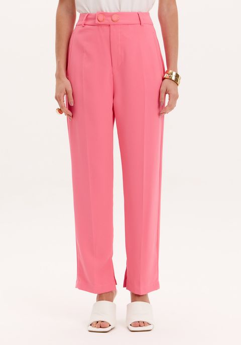 Calça Carrot Cropped Botões