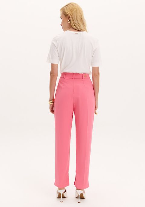 Calça Carrot Cropped Botões