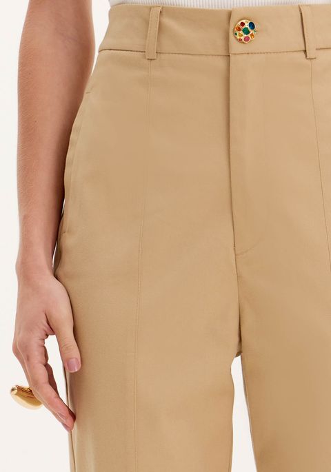 Calça Carrot Com Bordado