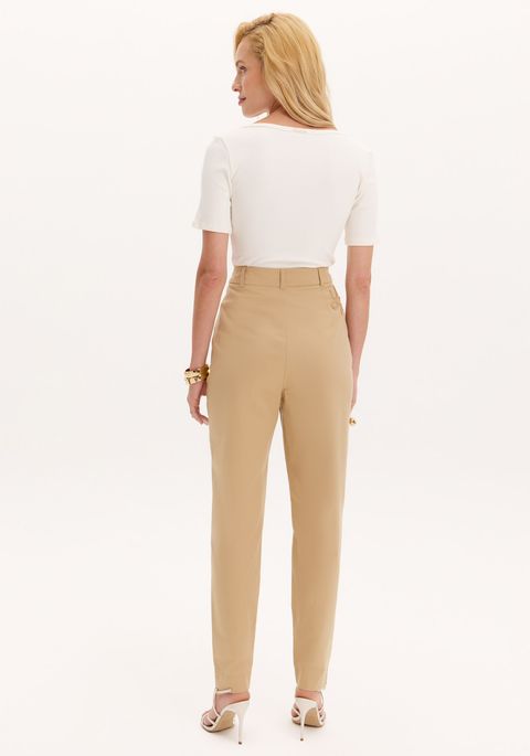 Calça Carrot Com Bordado