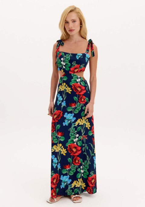 Vestido Midi Amarração Floral
