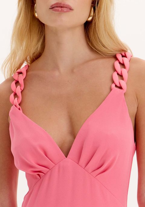 Vestido Midi Com Detalhe Alça