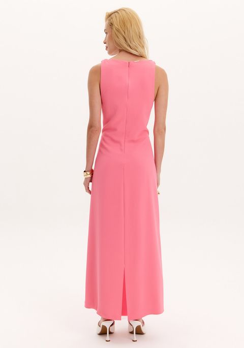 Vestido Midi Com Detalhe Alça
