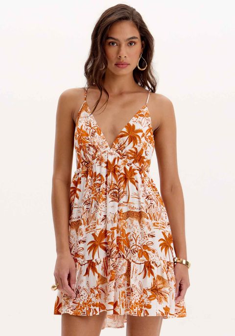 Vestido Curto Alças Babado