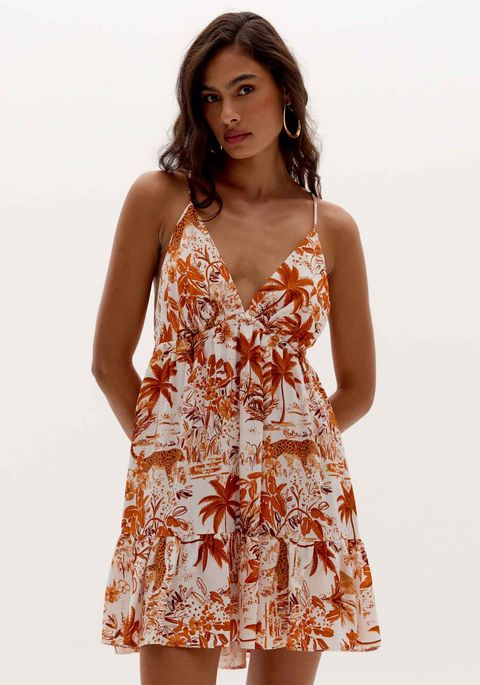 Vestido Curto Alças Babado