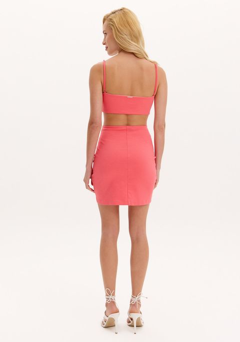 Vestido Curto Alças Aplicação