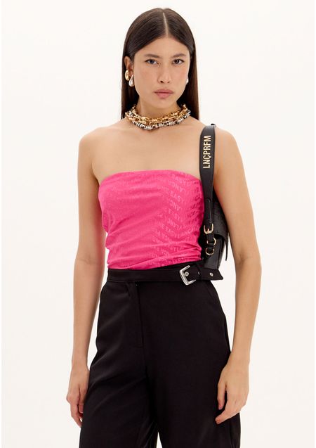 Blusa Justa Sem Alças Com Logomania