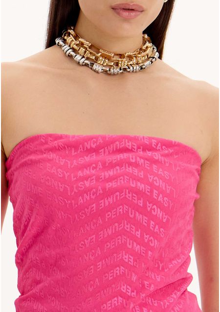 Blusa Justa Sem Alças Com Logomania