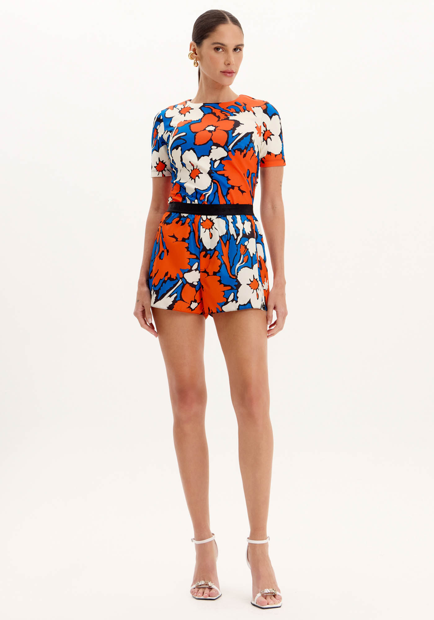 Short Boxer Curto Estampado Com Cós Diferenciado