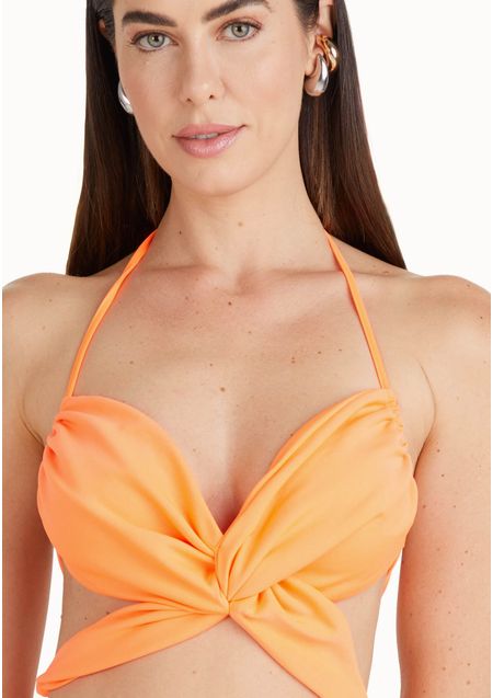 Top Cropped De Alças Com Torção Frontal