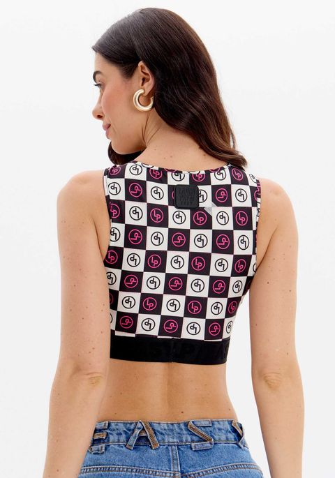 Top Sem Manga Estampado