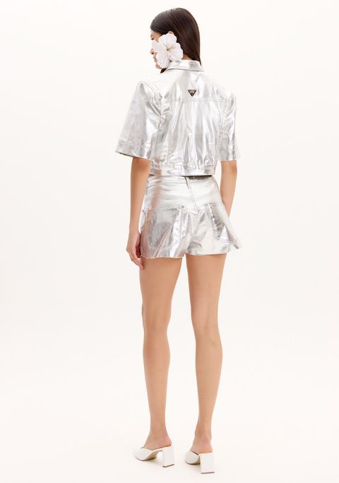 Short Sarja Comfort Metalizado