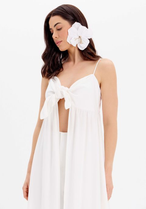 Blusa Alongada Alças com Amarração