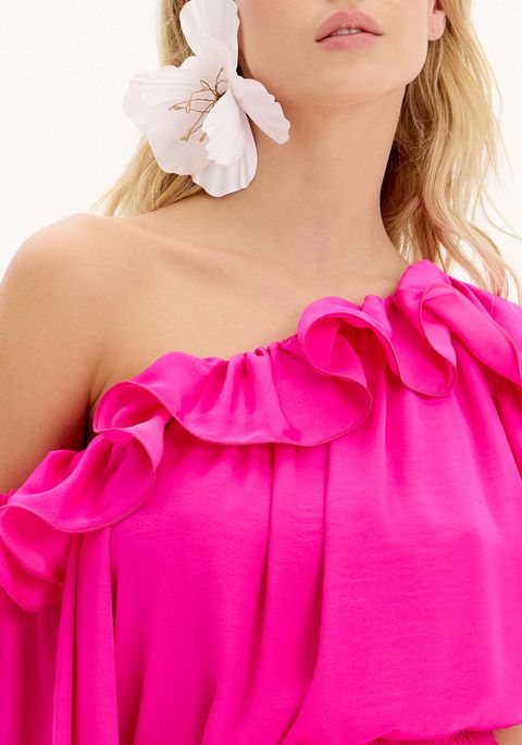 Blusa Ombro Único Com Babados