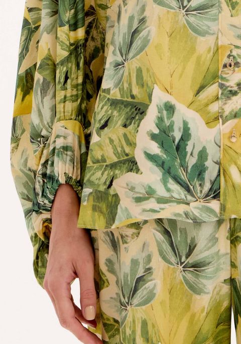 Camisa Alongada Manga Ampla Estampada