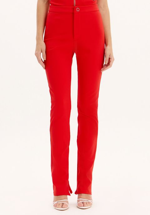 Calça Básica Slim Com Cintura Alta