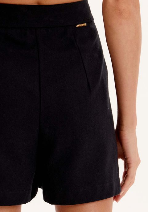 Short Básico De Alfaiataria Com Cintura Alta