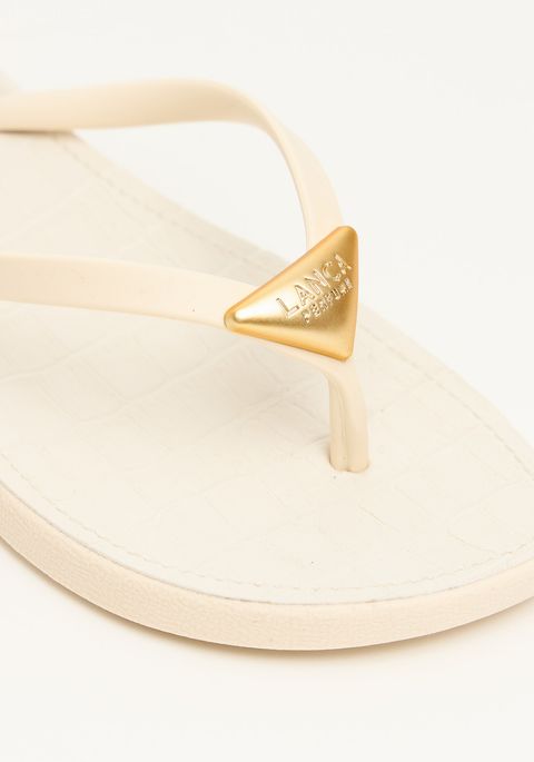 Chinelo Básico Solado Croco E Enfeite Triangular
