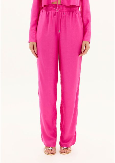 Calça Wide Leg Com Amarração
