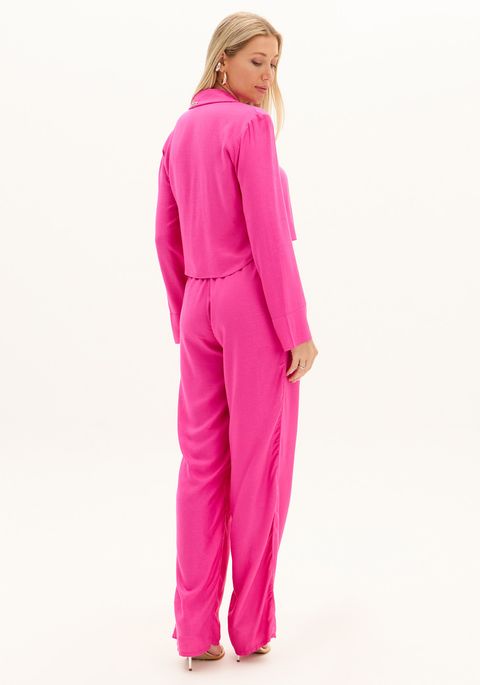 Calça Wide Leg Com Amarração