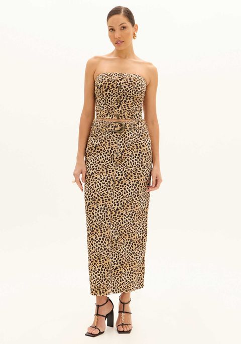 Saia Midi Sarja Animal Print