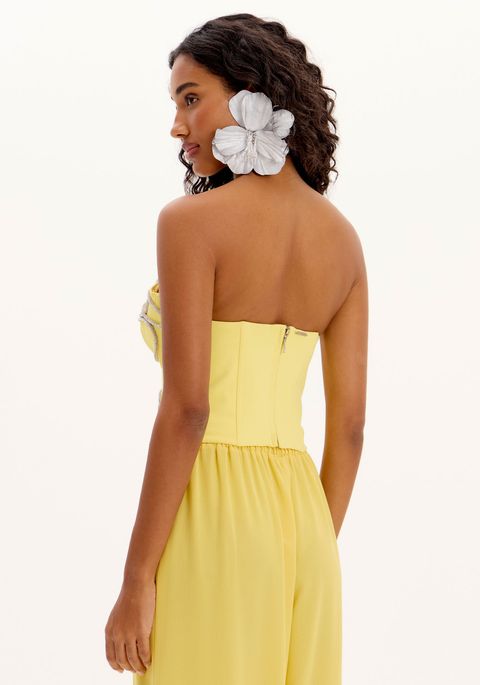 Blusa Corset Com Aplicação Frontal