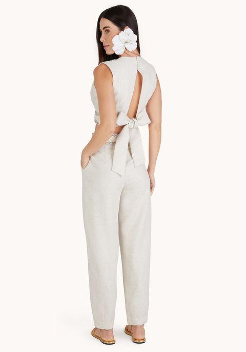 Calça Tapered Cintura Alta Brilhos