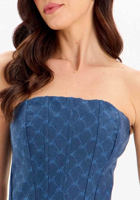 Blusa Corset Jacquard Zíper