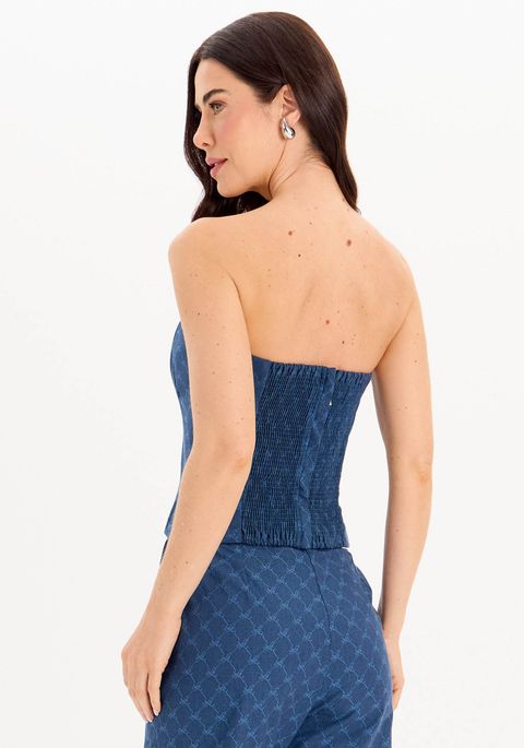 Blusa Corset Jacquard Zíper