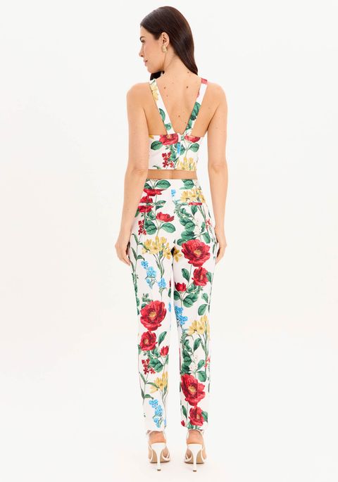 Calça Alfaiataria Floral