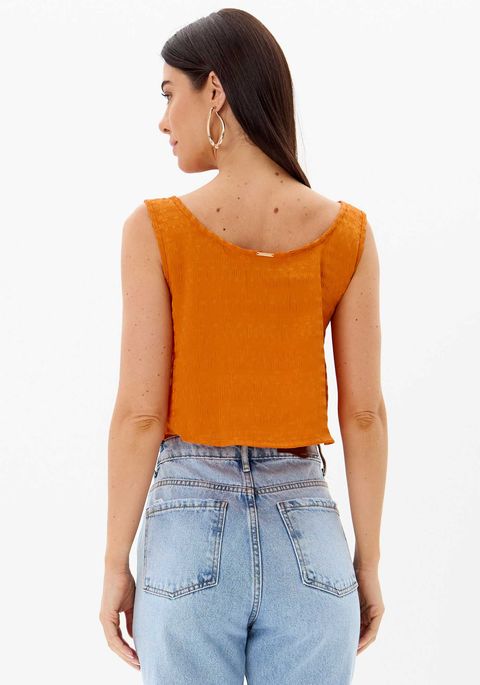 Blusa Básica Curta De Alças