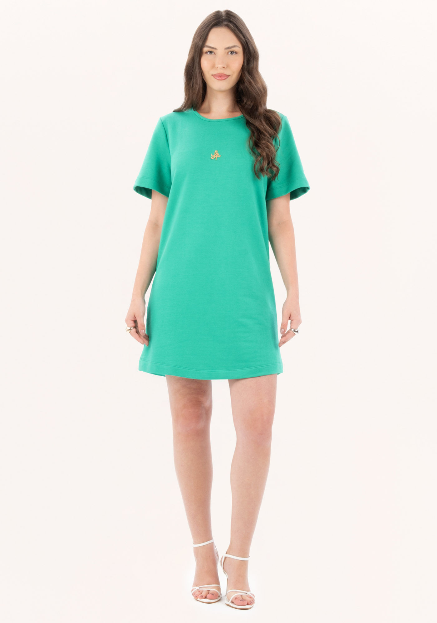 Vestido Curto Descolado Logo Frontal