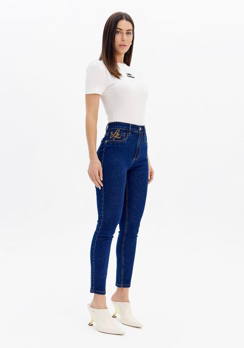 Calça Jeans Skinny Vesta Ankle Com Bordado