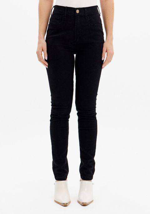 Calça Skinny Sarja Héstia Com Cintura Alta