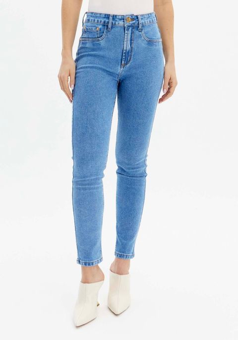 Calça Jeans Héstia Skinny Com Cintura Alta E Bolsos