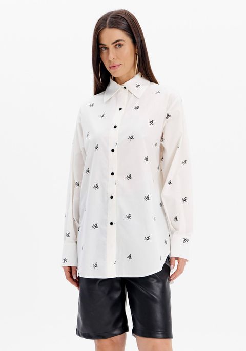 Camisa Alongada Mangas Longas Signature