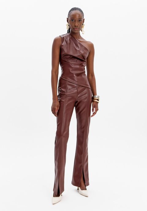 Calça Boot Cut Com Zíper E Cintura Alta