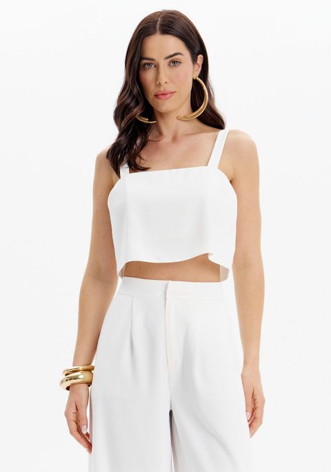 Top Cropped Fluido De Alças