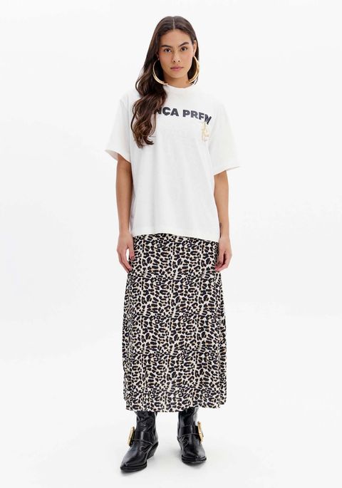 Blusa T-shirt Oversized Alongada Manga Curta