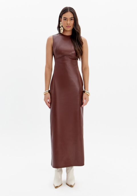 Vestido Super Midi Com Fenda Posterior