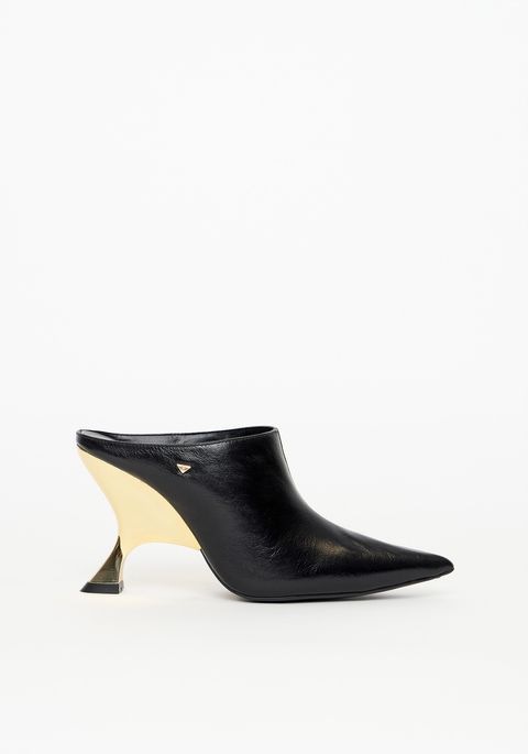Ankle Boot Couro Com Salto Metalizado