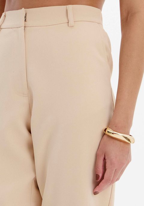 Calça Carrot Alfaiataria Cintura Média