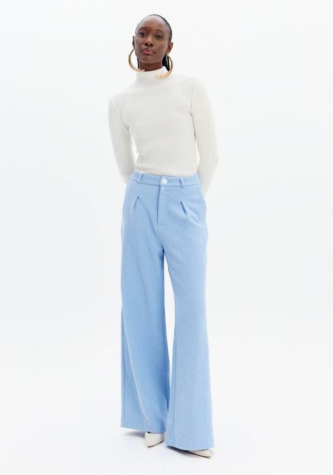 Calça Reta Cintura Alta E Passantes