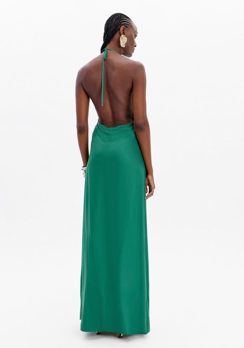 Vestido Super Midi Frente Única Com Argola